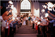 Sparkler exit at a wedding