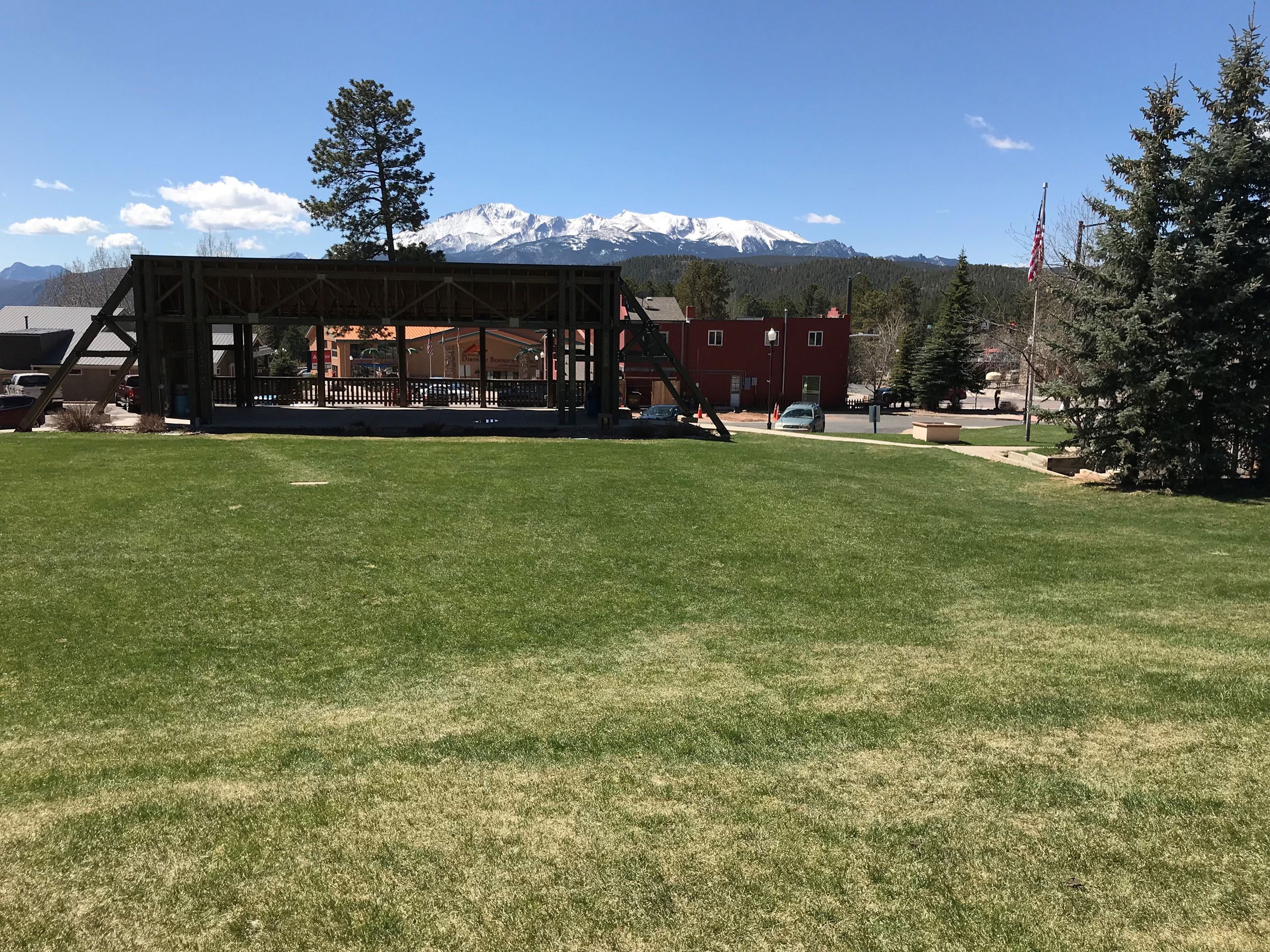 Behind the stage at the Midland Pavilion