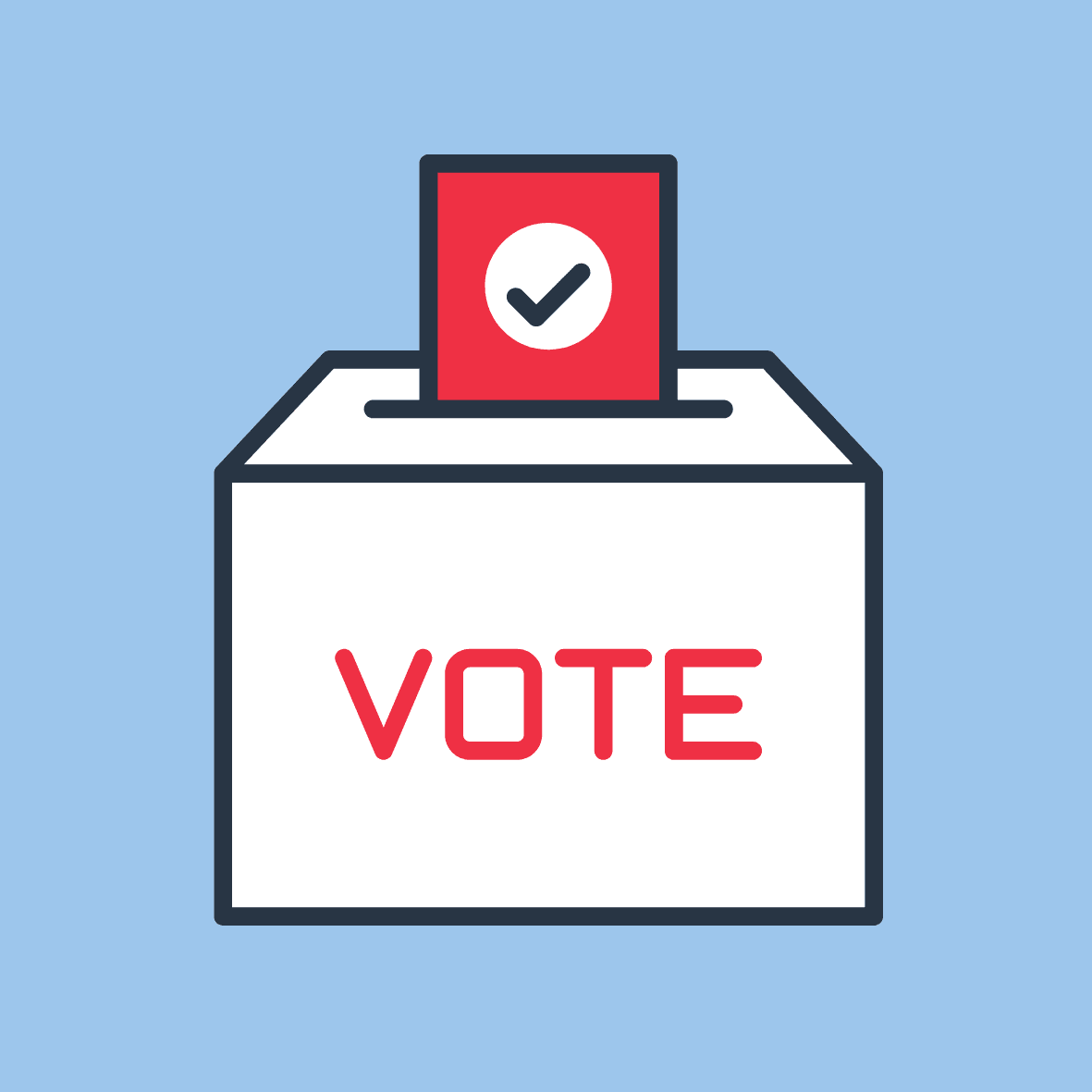 Navy Blue and Red Patriotic Minimalism Vote Check Box