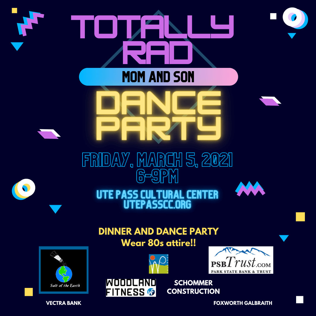 Totally Rad Mom and Son Dance Party Poster
