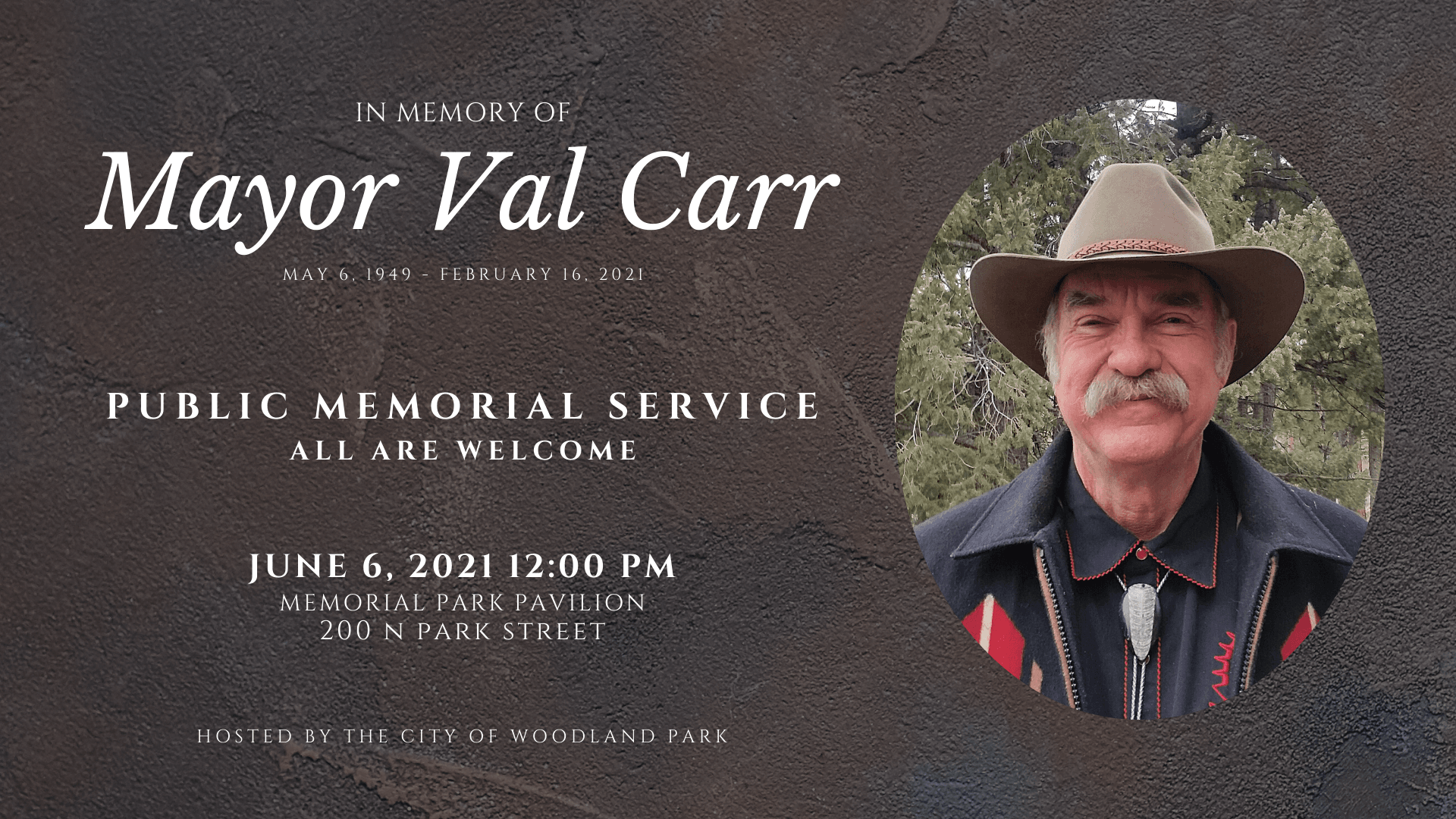 Carr Public Memorial Service Invite