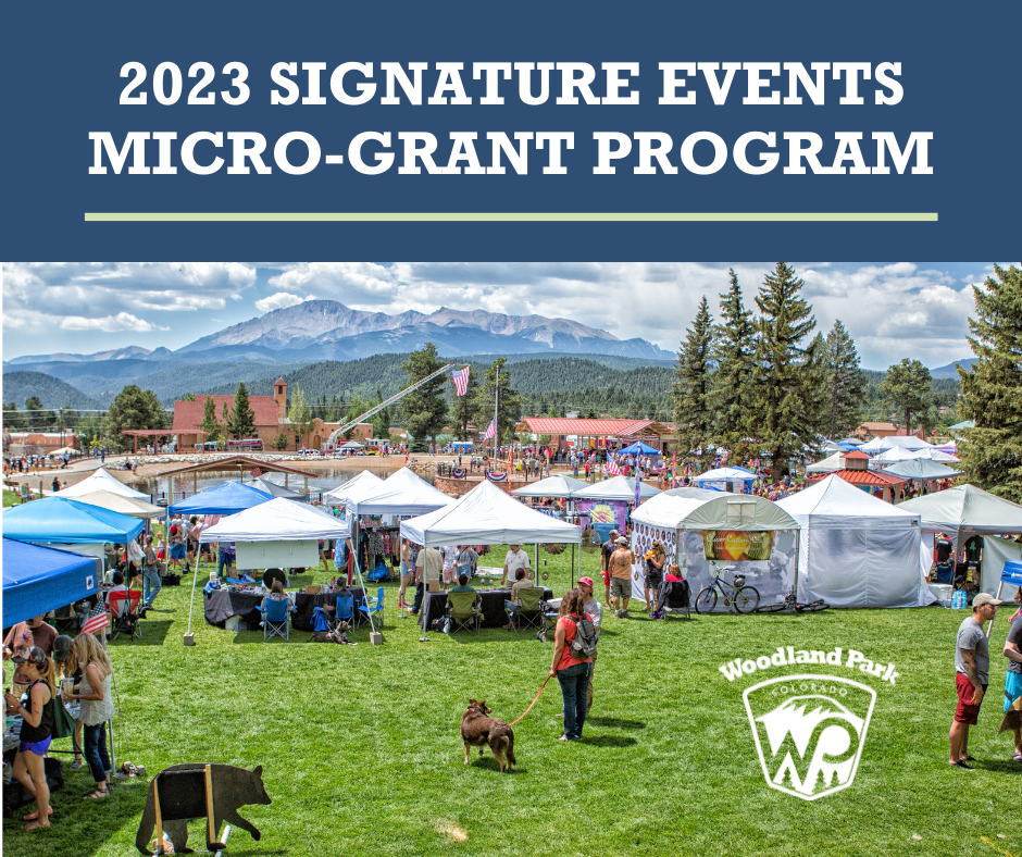 Photo of busy memorial park with text (signature events micro-grant program)