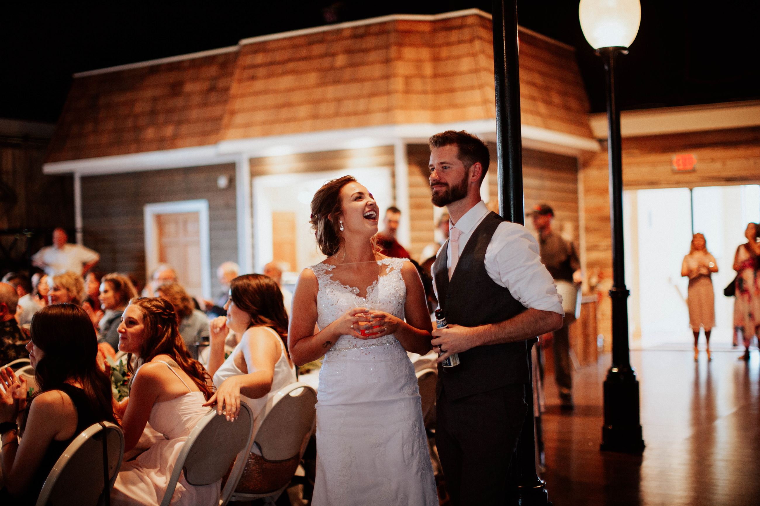 Bride and Groom Smiling
