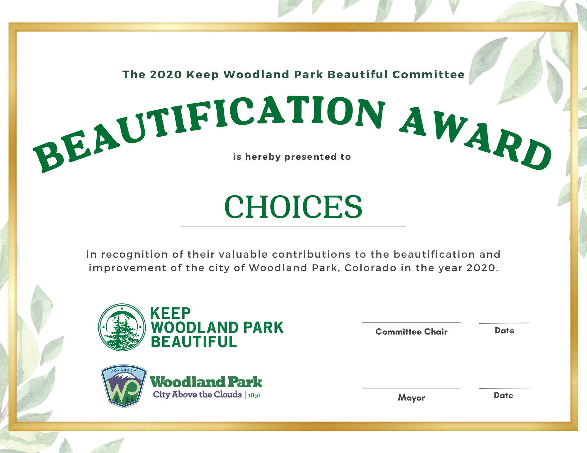 KWPB Beautification Award Template (4)