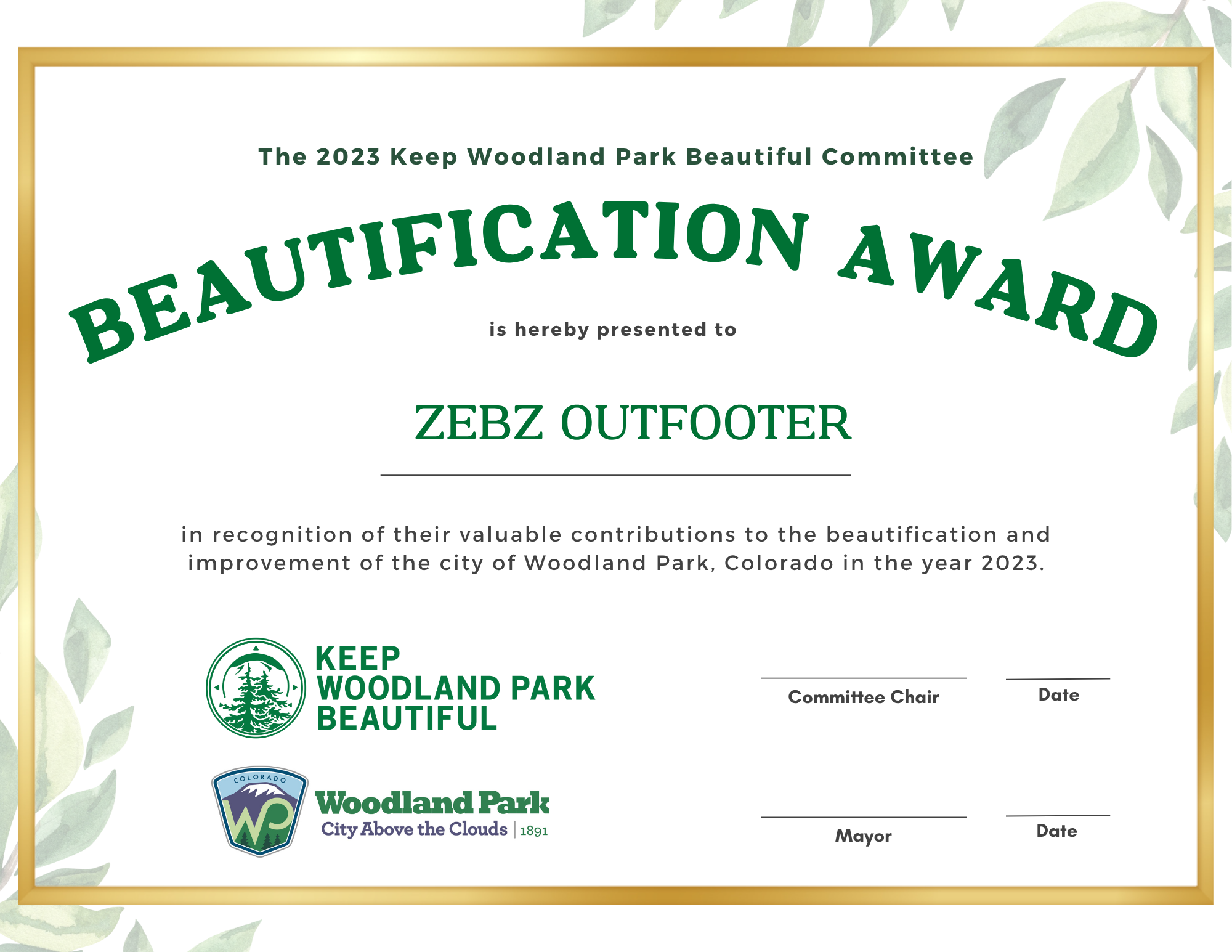 KWPB Beautification Award Template (2)
