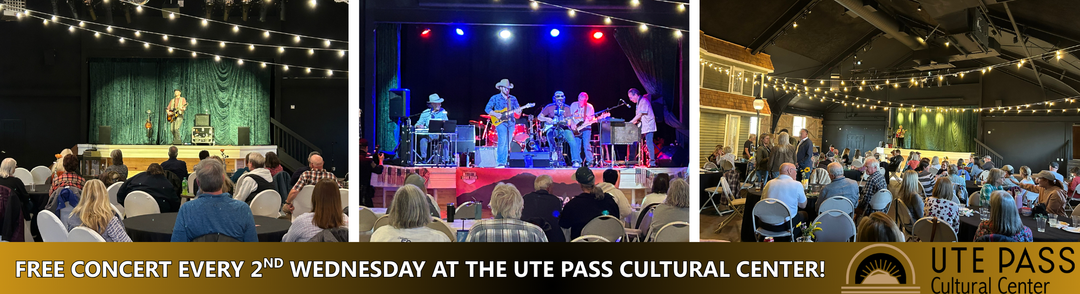 UPCC Free Concerts every 2nd Weds - images of concerts and UPCC logo