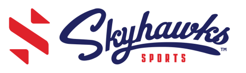 Skyhawks logo in blue and red