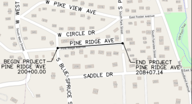 Pine Ridge Rd Project Map Image